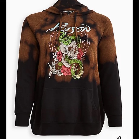 💀 NWT 2X POISON SKULL 💀& 🌹 ROSES HOODIE SWEATSHIRT - Picture 9 of 14